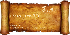 Bartal Arnót névjegykártya